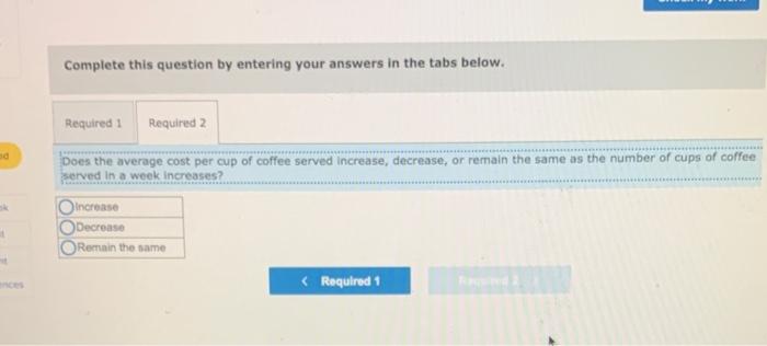 suburban malls. The fixed weekly expense of a coffee stand is $1,300