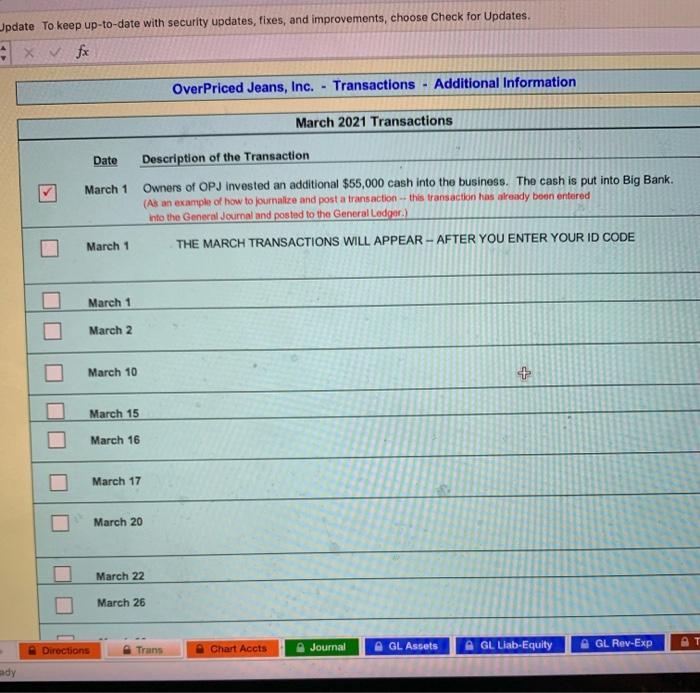 OBJ MINI ACCOUNTING PROJECT Update To keep up-to-date with security updates, fixes,