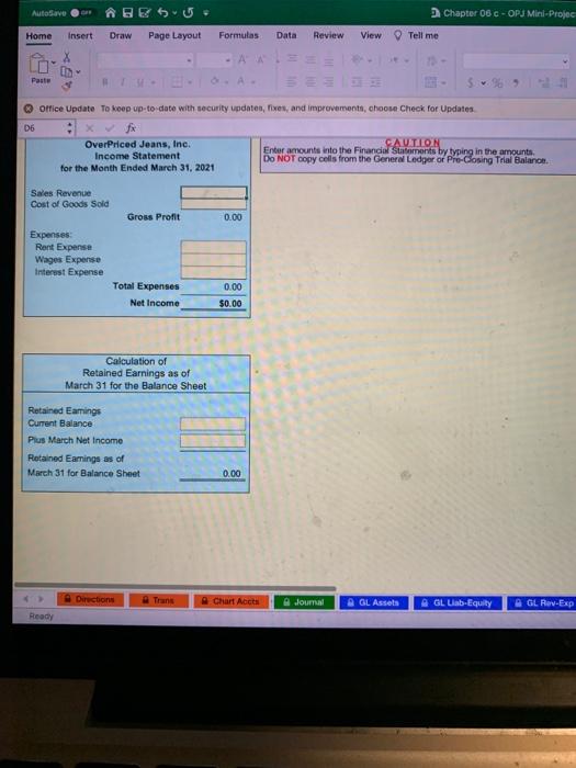 choose Check for Updates fx Over Priced Jeans, Inc. - Chart of