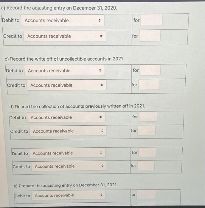accounts receivable. The computer produced the following aging of the accounts receivable