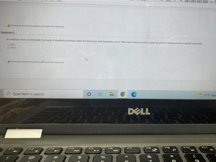  di Moving to another question will save this response Questions An