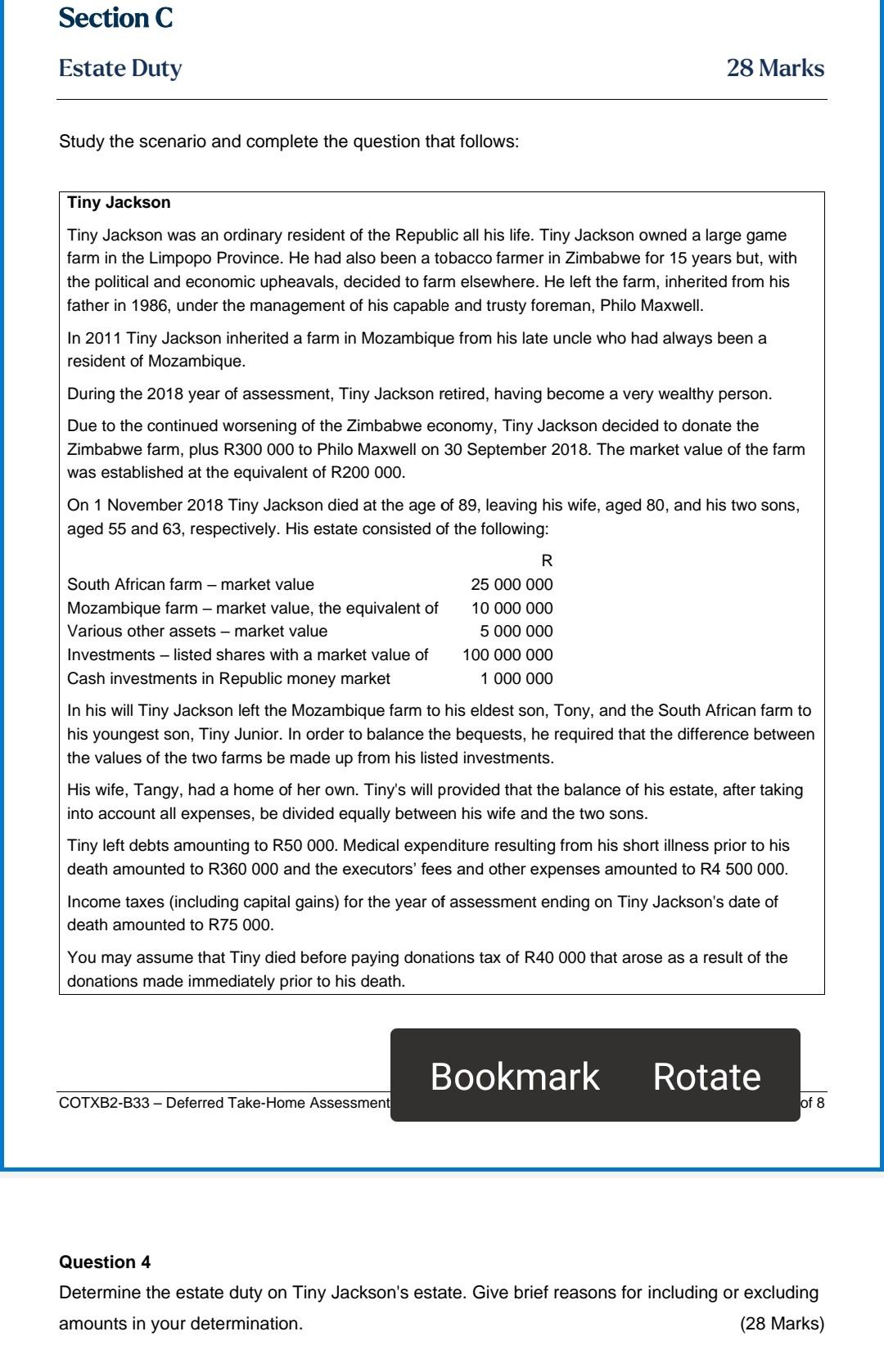  This module is called taxation ,please write step by step Section