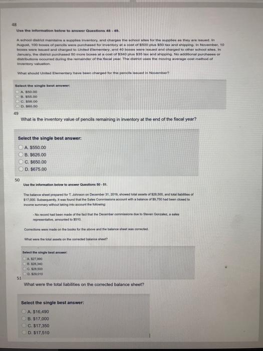  Use the information below to answer Questions 48. 49. A schoolstrict
