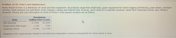  Please help with part D. Problem 18-05 (Part Level Submission) Monty