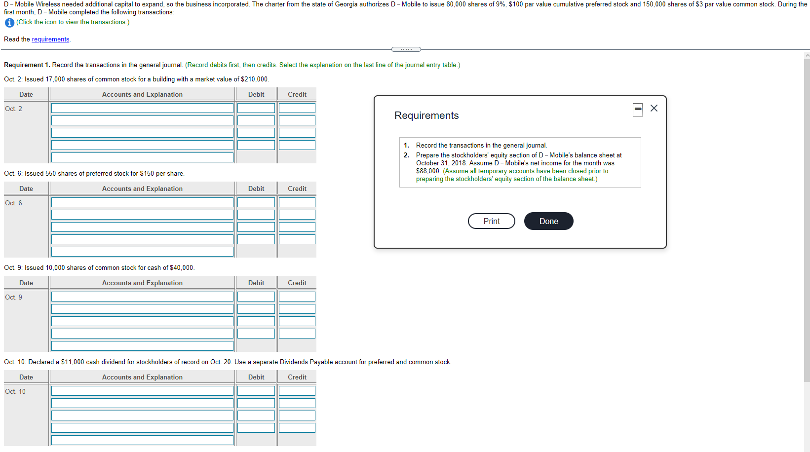 D- Mobile Wireless needed additional capital to expand, so the business