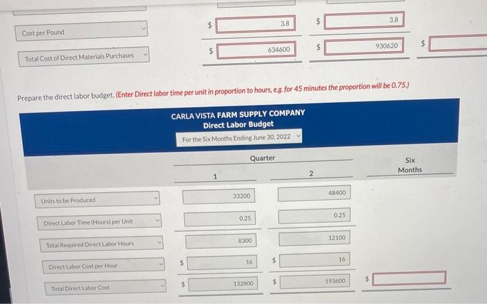 price is $63 per bag: 2. Direct materials: each bag of Snare