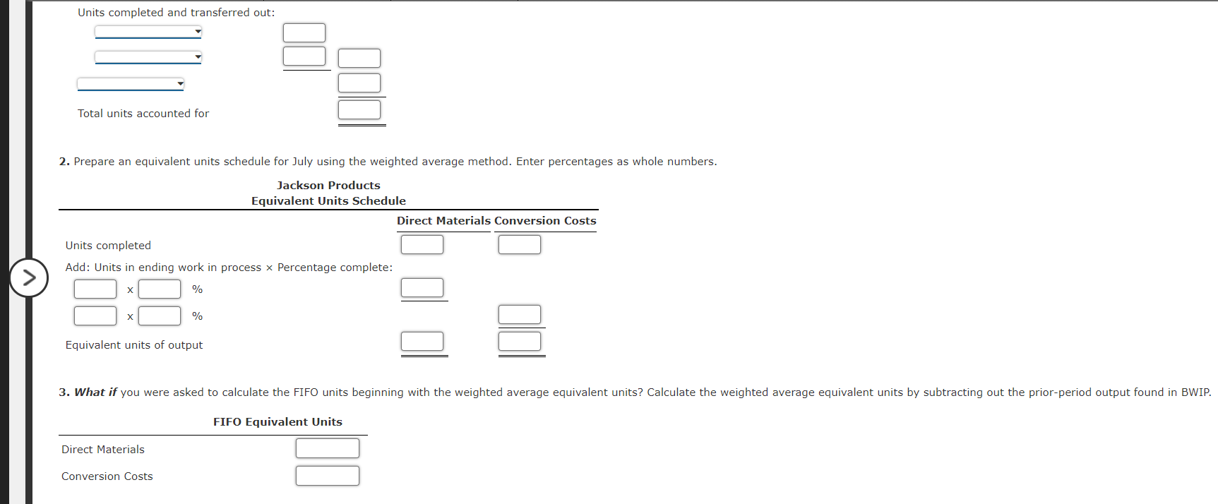 barbeque sauce using three departments: Cooking, Mixing, and Bottling. In the Cooking