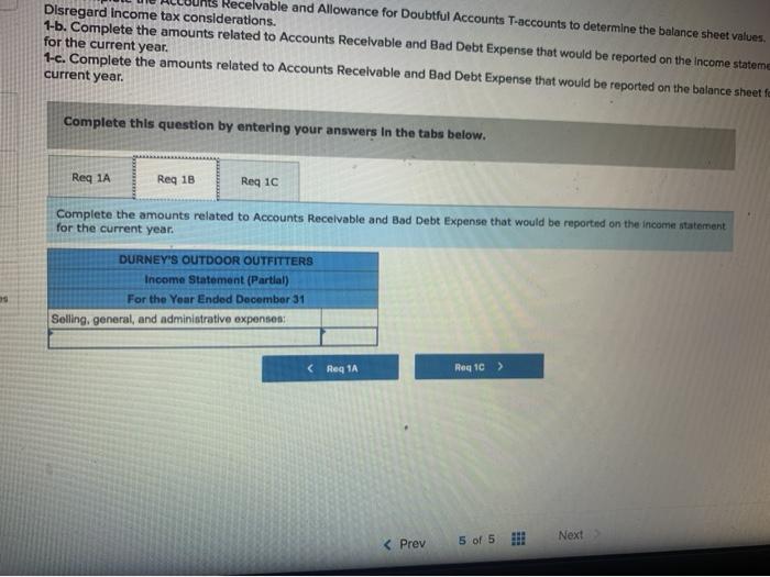 reported the following information, Accounts Receivable Bee 31. DEO YA Accounts Receivable
