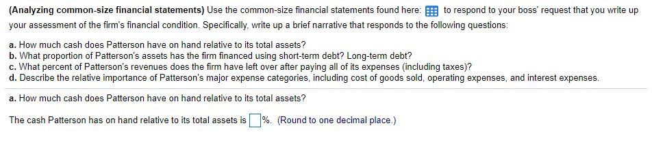 Would anyone be able to help me with this? (Analyzing common-size