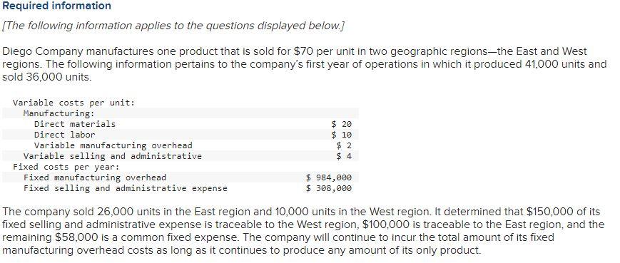  Part 1. What is the unit product cost under variable costing?