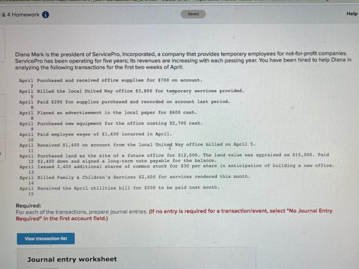  :& 4 Homework Saved Help B B Diana Mark is the