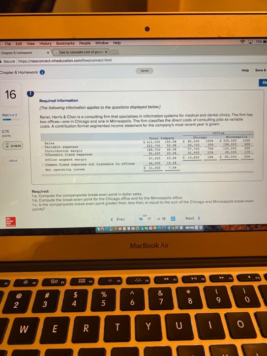  File Edit View History Bookmarks People Window Help Chapter 6 Homework