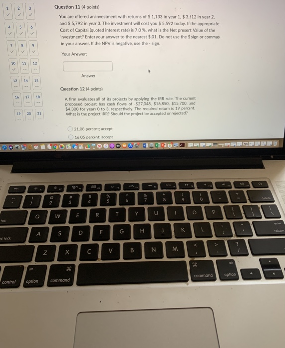  1 2 3 4 5 6 Question 11 (4 points) You