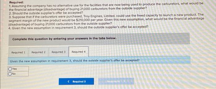 one type of carburetor to Troy Engines, Limited, for a cost of