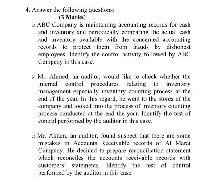 the answer, and please answer with a pronoun with the question numbering.