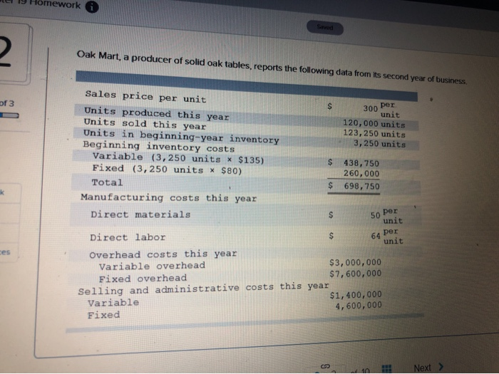 Costing Income Statement 10 points Beginning inventory Manufacturing costs this year eBook