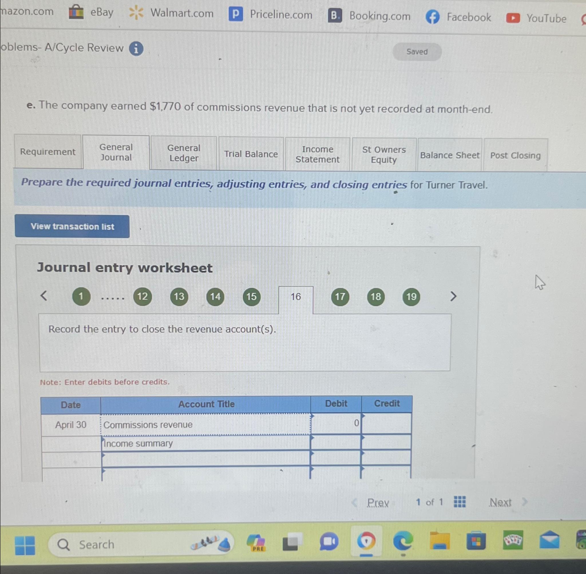  mazon.com eBay Walmart.com Priceline.com B. Booking.com Facebook YouTube oblems- A/Cycle Review