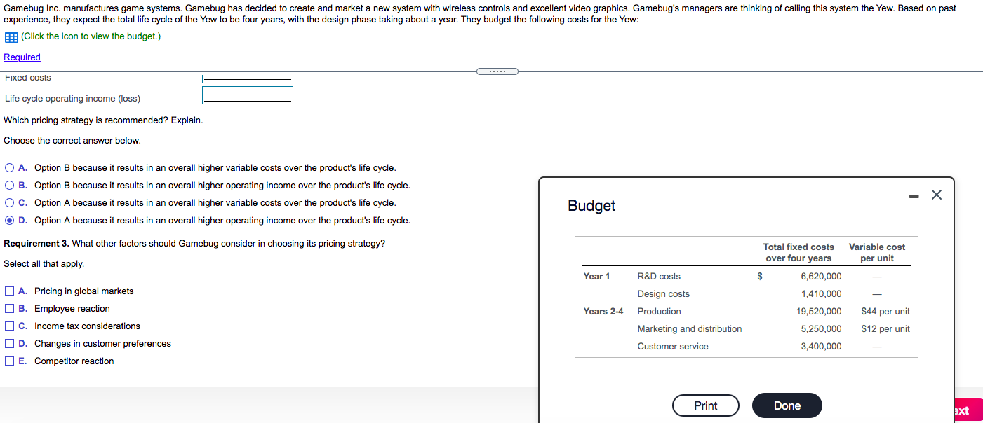 market a new system with wireless controls and excellent video graphics. Gamebug's