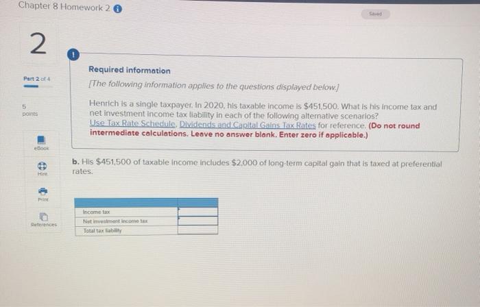  Chapter 8 Homework 2 2 1 Part 20 Required information [The