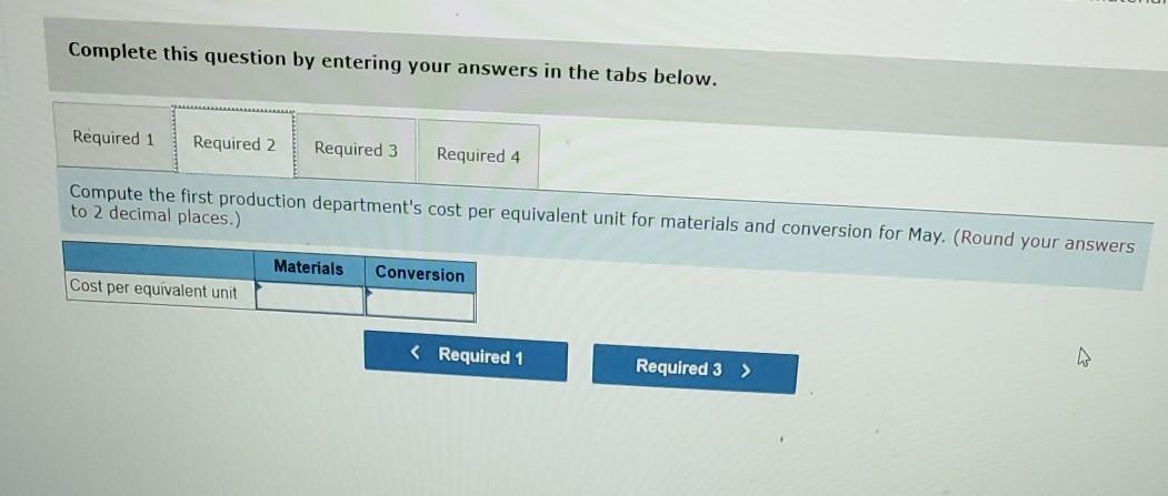 in its process costing system. It produces prefabricated flooring in a series