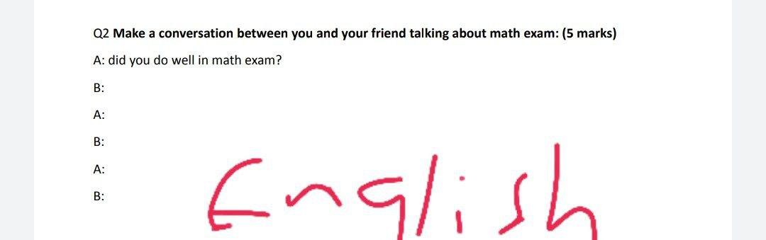 I need the answer as soon as possible Q2 Make a conversation