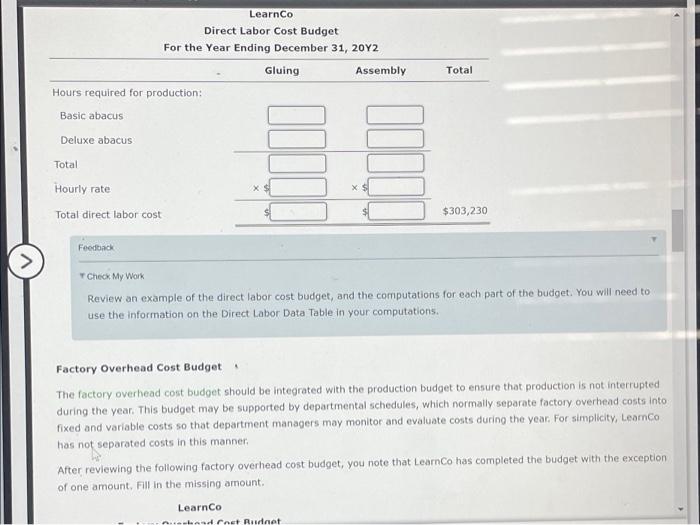 budgets from its master budget. The company is trying to decide how