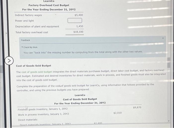 many units to manufacture, how much it might spend on direct materials