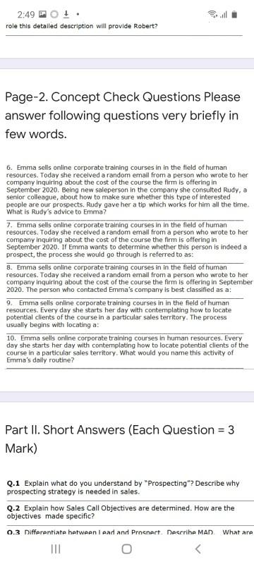  2:49 DO! role this detailed description will provide Robert? Page-2. Concept