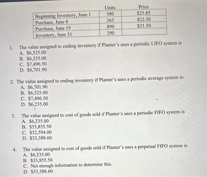 please answer all and show work. thank you 1. The value assigned