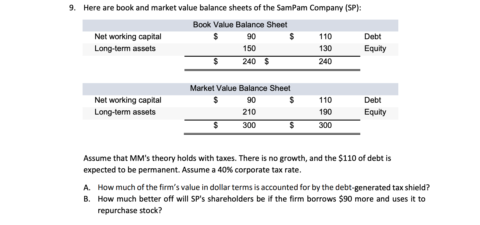 Answer in Excel format please, thank you! 9. Here are book and