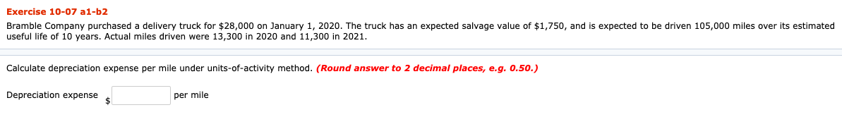 Please, give instructions, and thank you. Exercise 10-07 a 1-b2 Bramble
