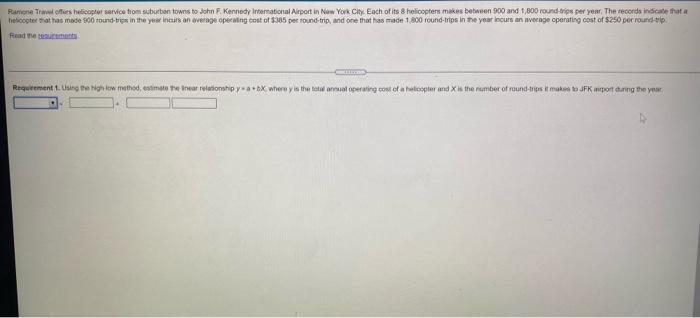 y = a +bX, where y is the total annual operating cost