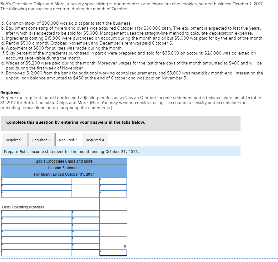 PLEASE HELP!!! Bob's Chocolate Chips and More, a bakery specializing in gourmet
