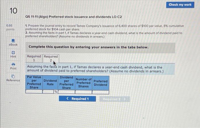 Preferred stock Issuance and dividends LO C2 Prepare the journal entry to
