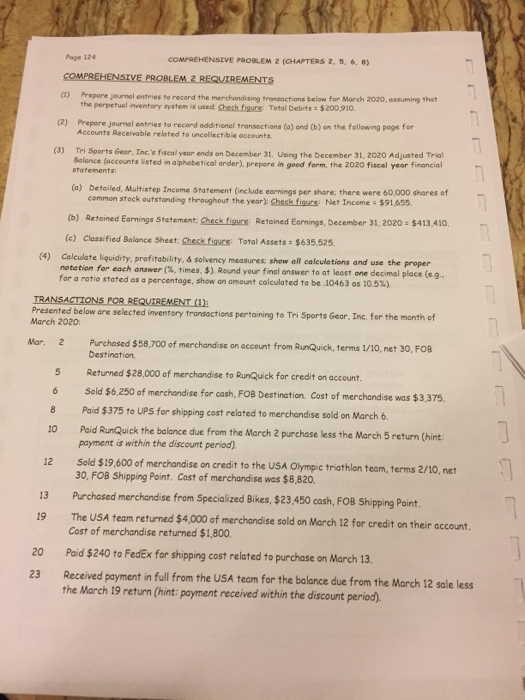  Accounting 255 Comprehensive Problem 2 Page 124 COMPREHENSIVE PROBLEM 2 (CHAPTERS