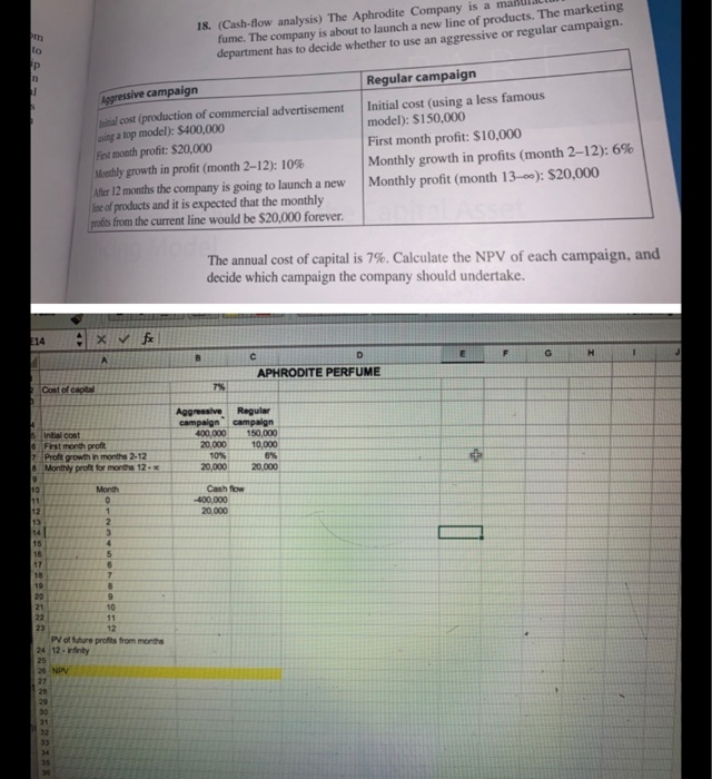 please explain in excel and post formulas for the excel. (just as