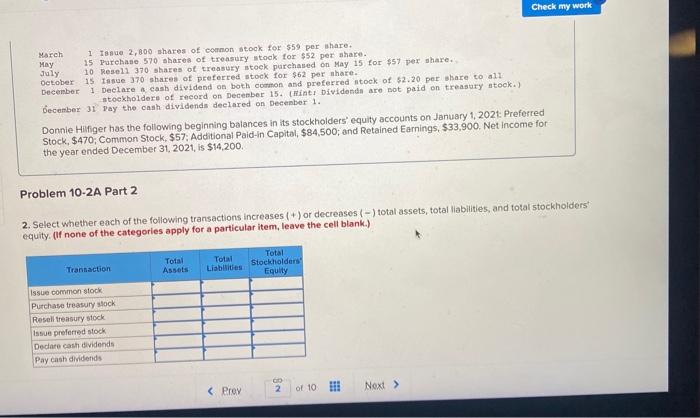 applies to the questions displayed below.) Donnie Hilfiger has two classes of