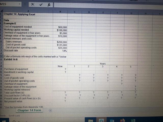  PLEASE provide formulas!! thanks M15 B A 1 Chapter 14: Applying