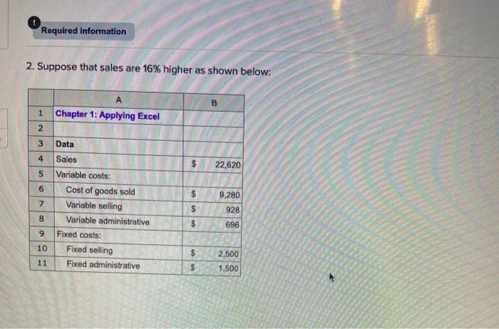 is to be used to create your own worksheet version of Exhibit