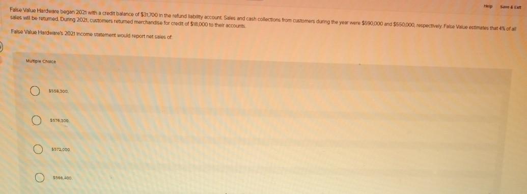  Save & EX False Value Hardware began 2021 with a credit