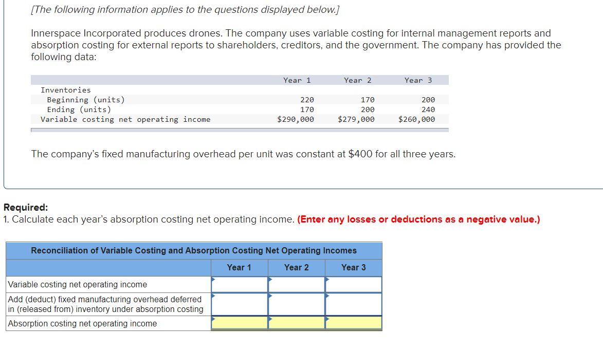 This is a two part question, please answer all (The following information