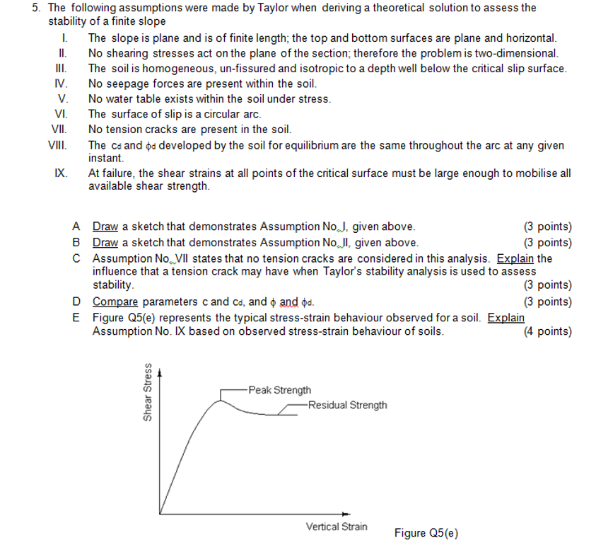  5. The following assumptions were made by Taylor when deriving a