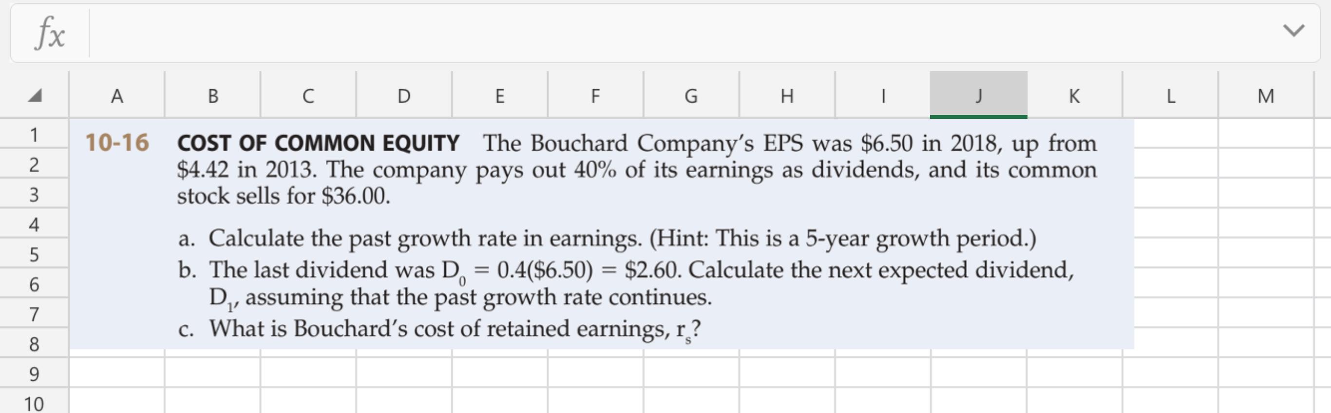Please solve using an excel format and show me the formulas used