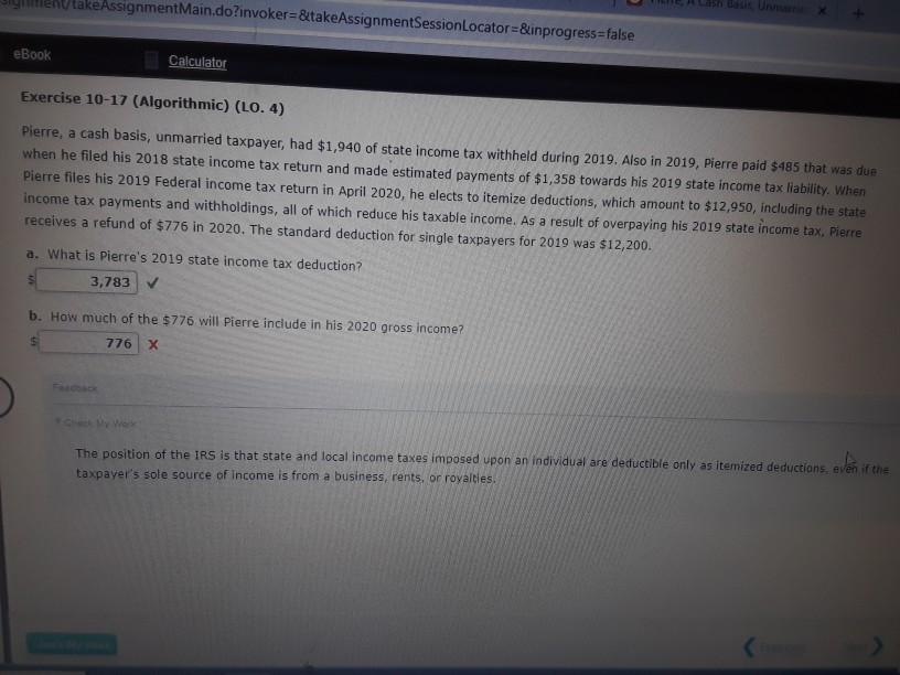  why the part b Is wrong since he took itemize deduction??