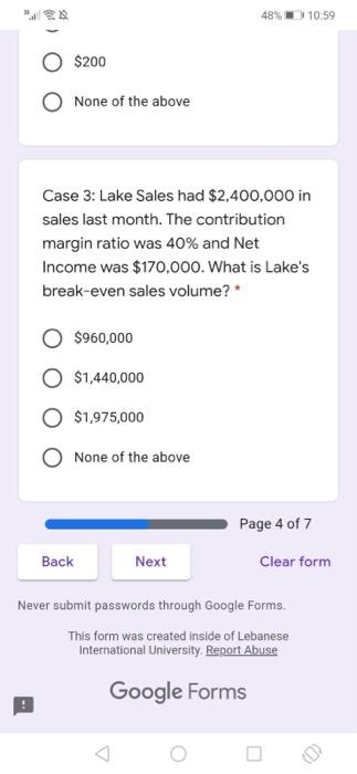 its product is $15, variable cost per unit is $5 and the