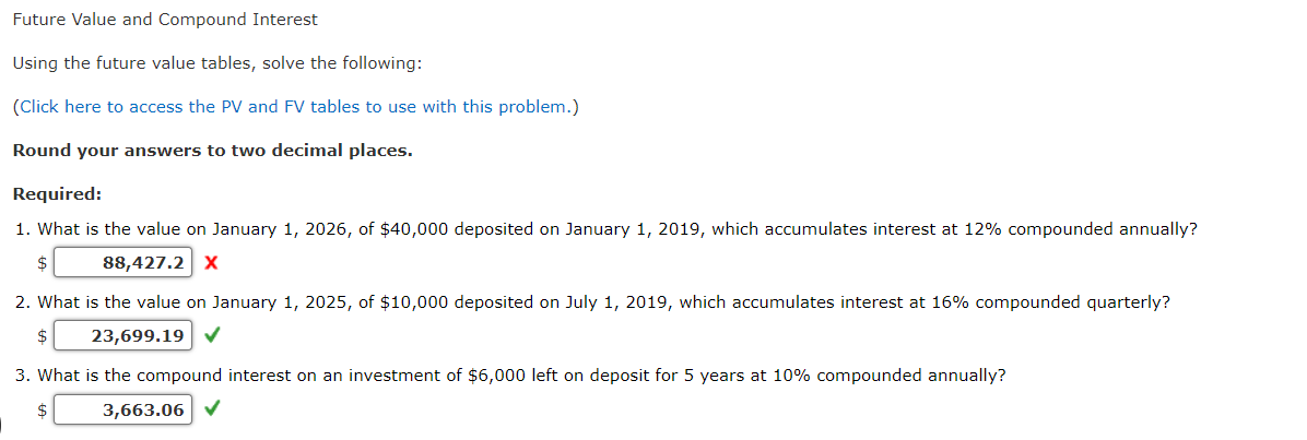  Future Value and Compound Interest Using the future value tables, solve