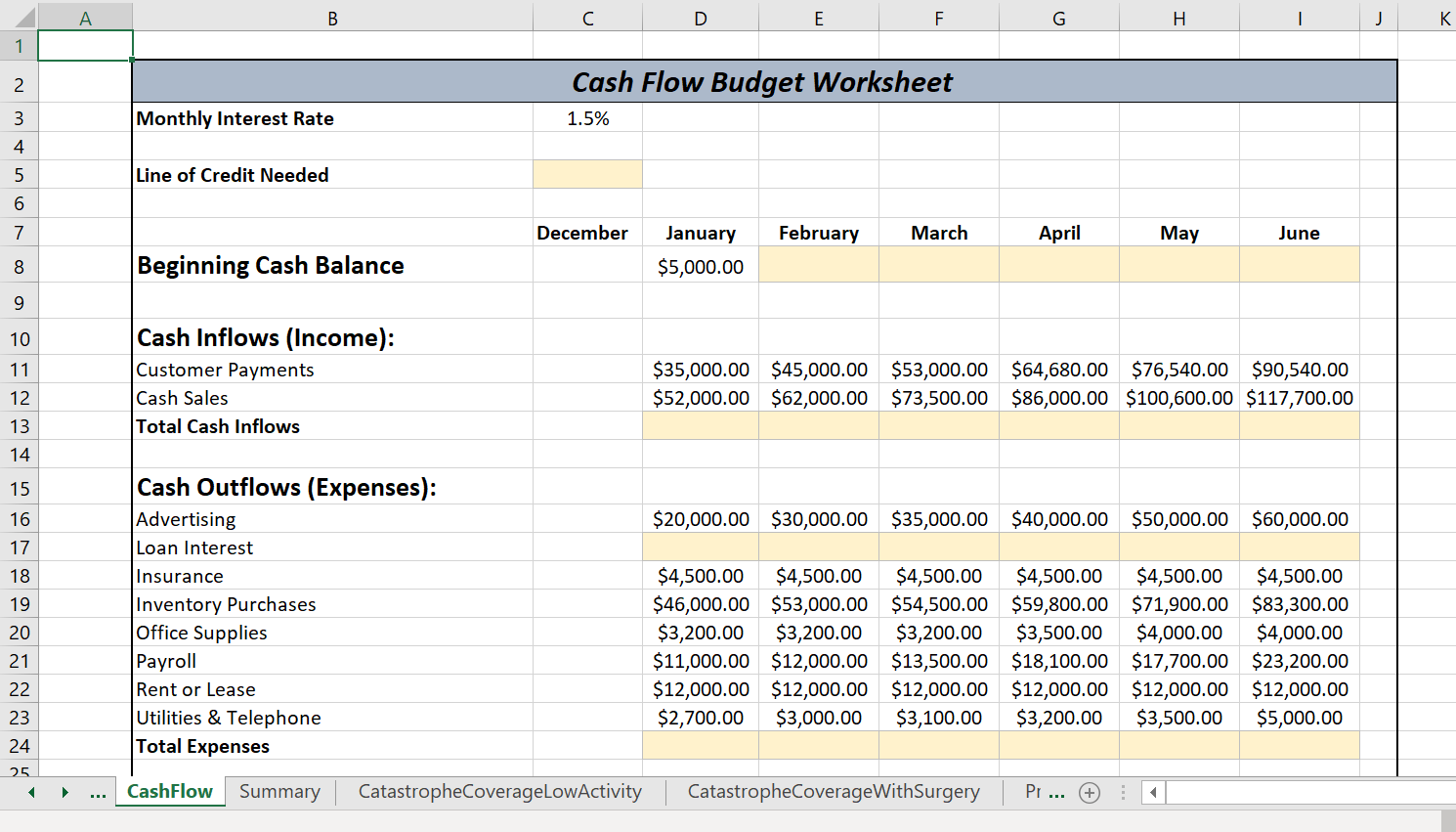 assignment. Task # Points Task Description 1 3 Calculate the total cash