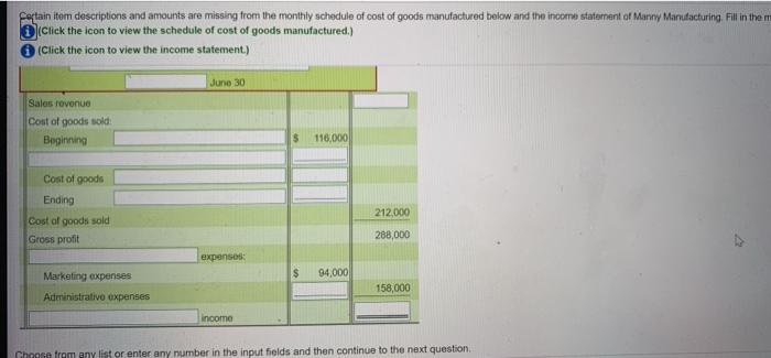 Manufacturing Fil in the missing terms. (Click the icon to view the