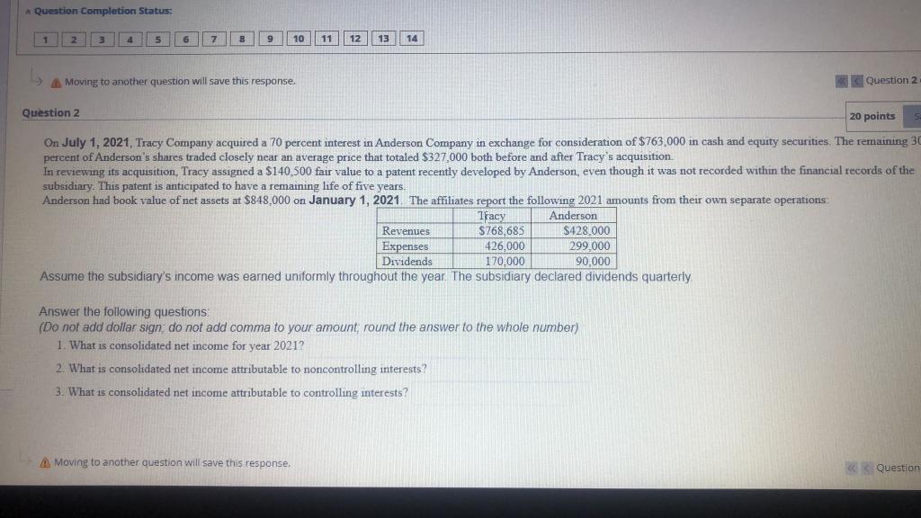  Question Completion Status: 2 3 4 5 6 7 8 9