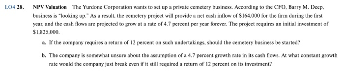 you choose, if any, you require a return of 13 percent on